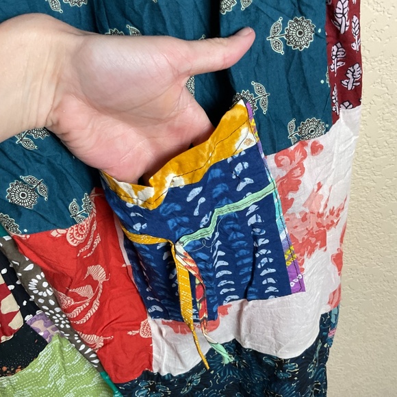 NWT Kathmandu Imports Womens O/S Patchwork Wide Leg Baggy Boho Parachute Pants - Picture 6 of 12